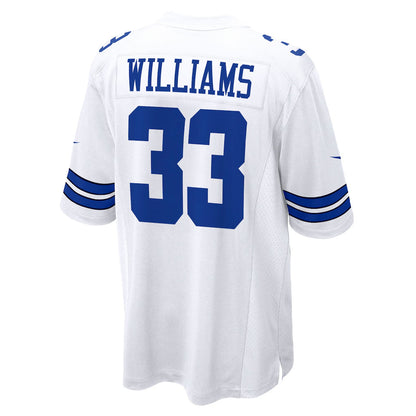 D.Cowboys #33 Javonte Williams Player White Home Game Football Jerseys