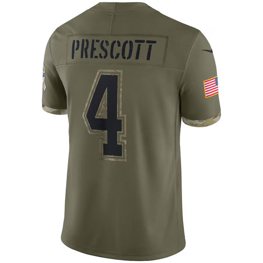 D.Cowboys #4 Dak Prescott Player Olive Salute To Service Limited Football Jerseys