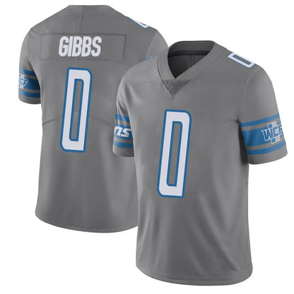 D.Lions #0 Jahmyr Gibbs Player Gray Vapor F.U.S.E. Limited Football Jerseys