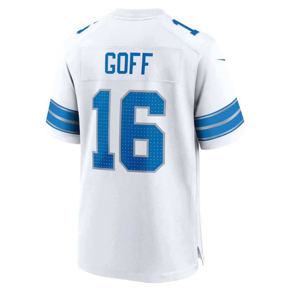 D.Lions #16 Jared Goff Player White Home Game Football Jerseys