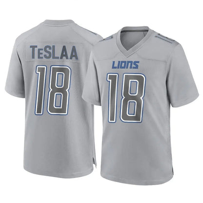 D.Lions #18 Isaac TeSlaa Player Gray Limited Fashion Football Jerseys