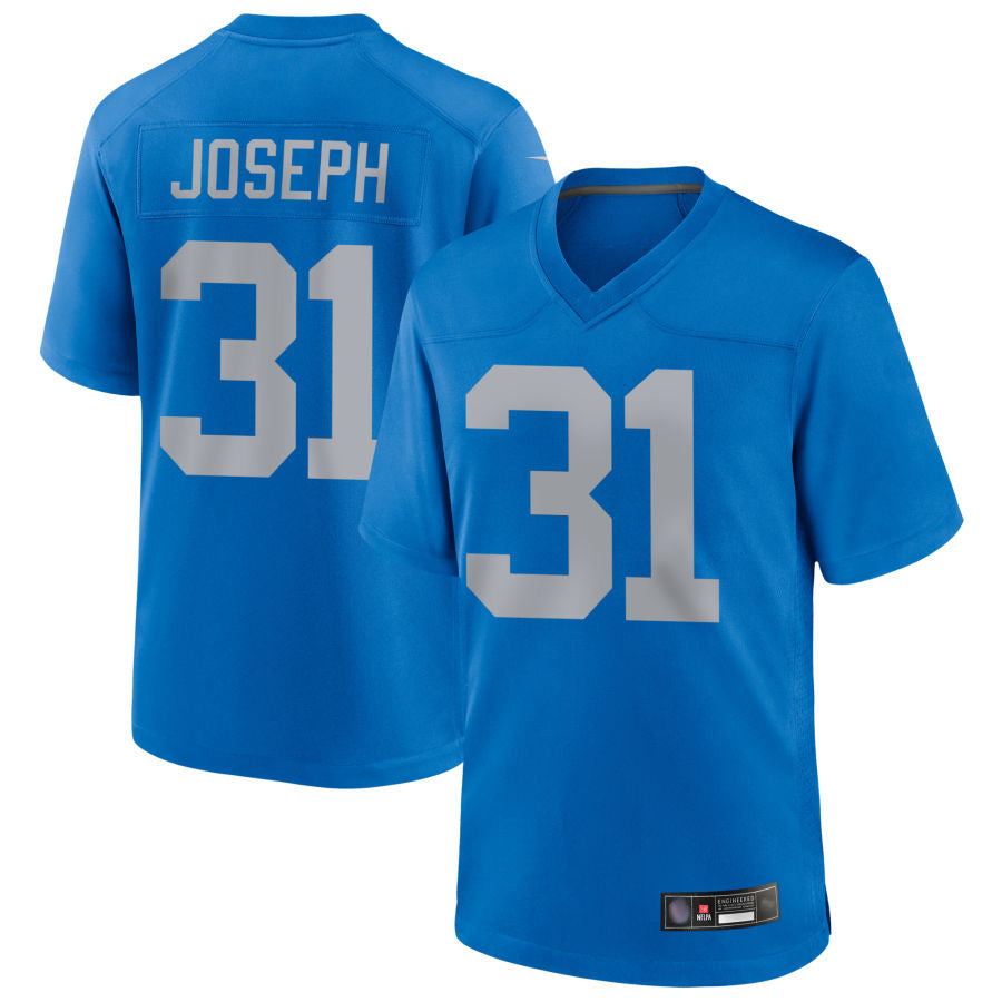 D.Lions #31 Kerby Joseph Player Blue Alternate Game Football Jerseys