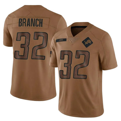D.Lions #32 Brian Branch Player Brown Salute To Service Limited Football Jerseys