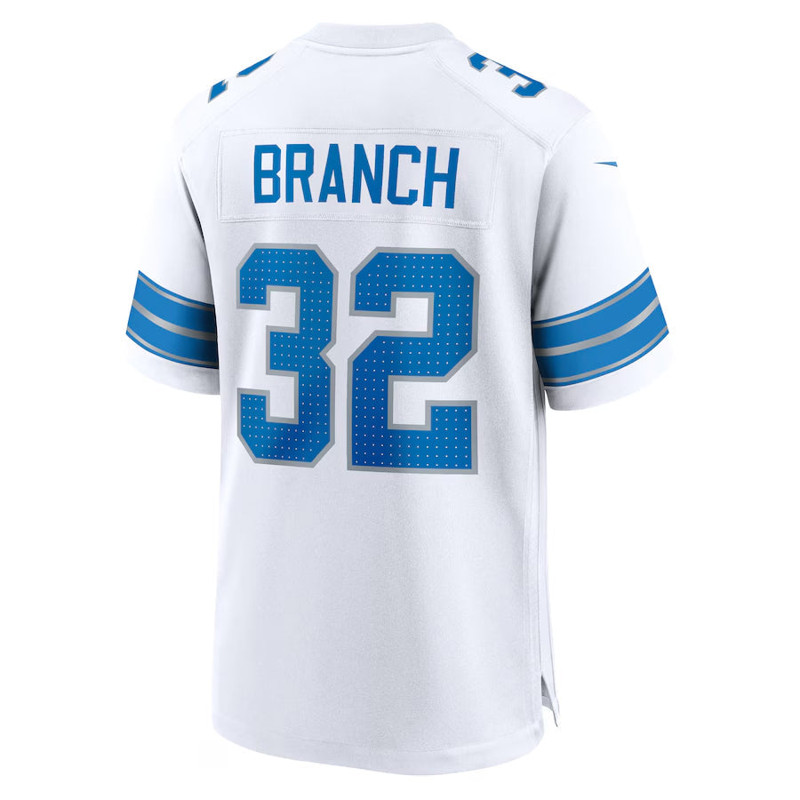 D.Lions #32 Brian Branch Player White Home Game Football Jerseys
