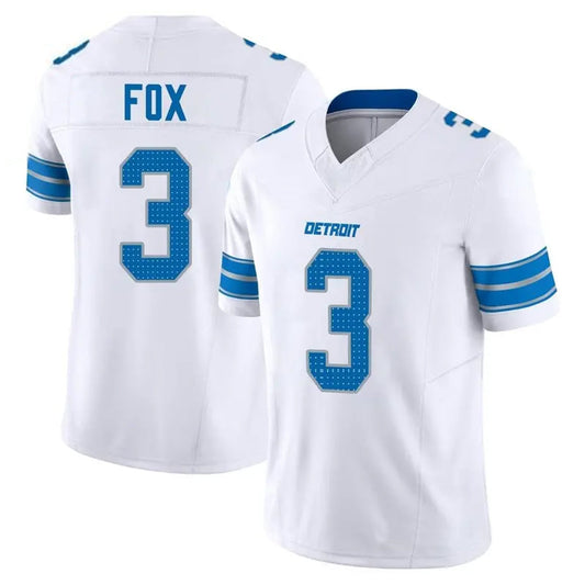 D.Lions #3 Jack Fox Player White Vapor F.U.S.E. Limited Football Jerseys