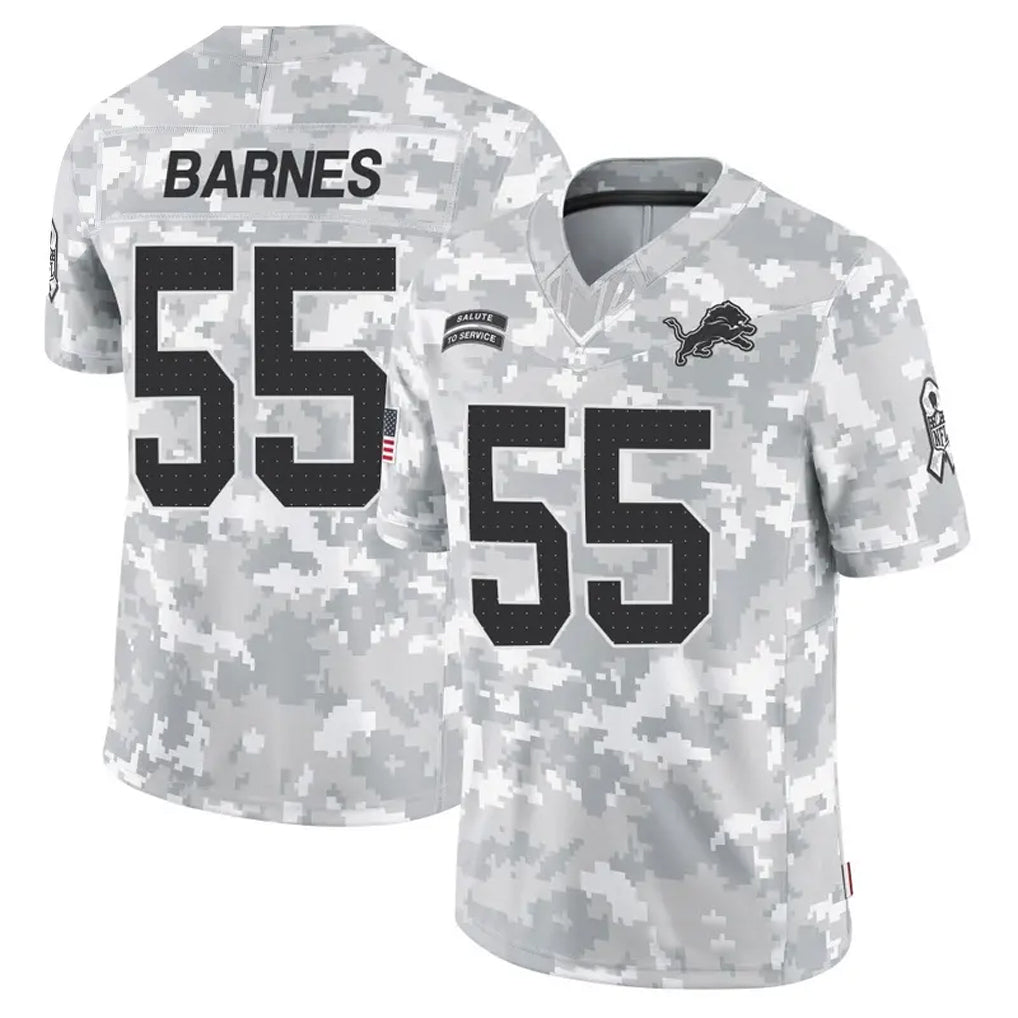 D.Lions #55 Derrick Barnes Player Arctic Camo Salute to Service Limited Football Jerseys