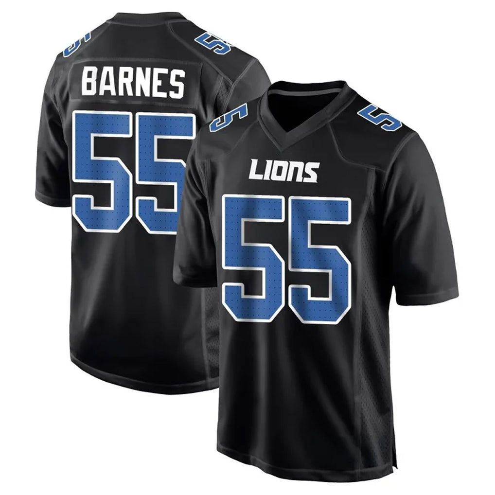 D.Lions #55 Derrick Barnes Player Black Limited Fashion Football Jerseys