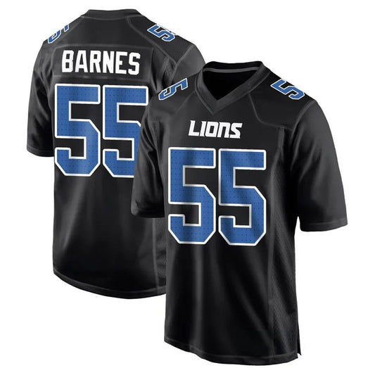 D.Lions #55 Derrick Barnes Player Black Limited Fashion Football Jerseys