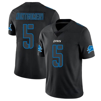 D.Lions #5 David Montgomery Player Black Limited Black Impact Football Jerseys
