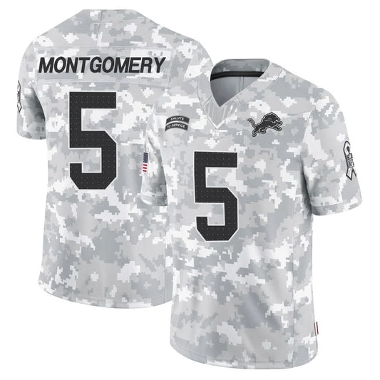 D.Lions #5 David Montgomery Player Salute to Service Limited Arctic Camo Football Jerseys