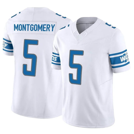 D.Lions #5 David Montgomery Player White Vapor F.U.S.E. Limited Game Football Jerseys