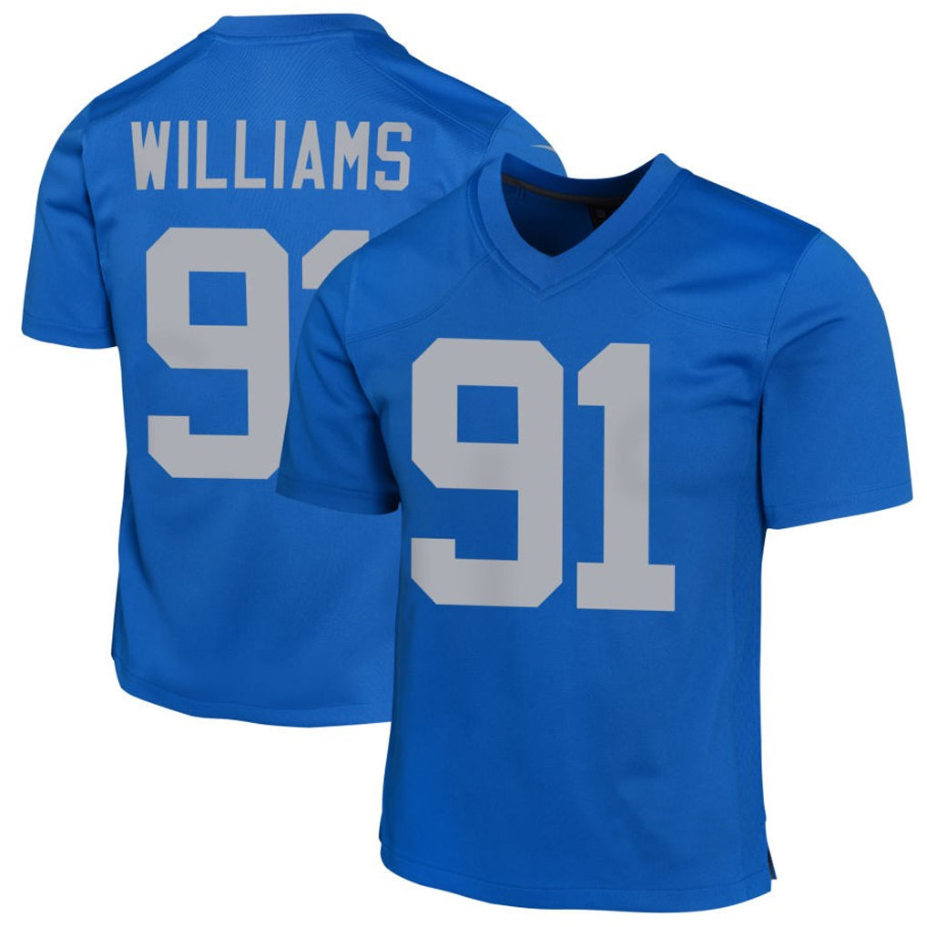 D.Lions #91 Tyleik Williams Player Blue Alternate Game Football Jerseys