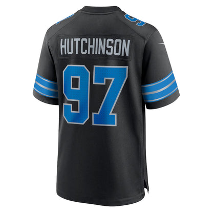 D.Lions #97 Aidan Hutchinson Player Black Home Game Football Jerseys