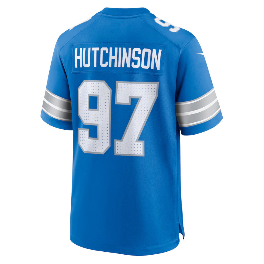 D.Lions #97 Aidan Hutchinson Player Blue Home Game Football Jerseys