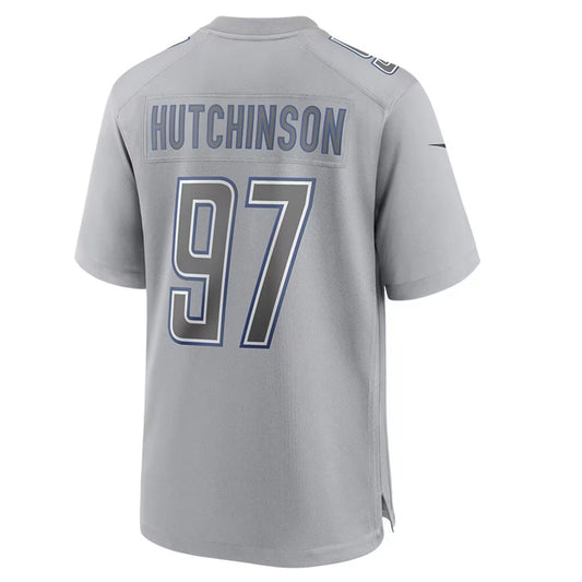 D.Lions #97 Aidan Hutchinson Player Grey Atmosphere Fashion Football Jerseys