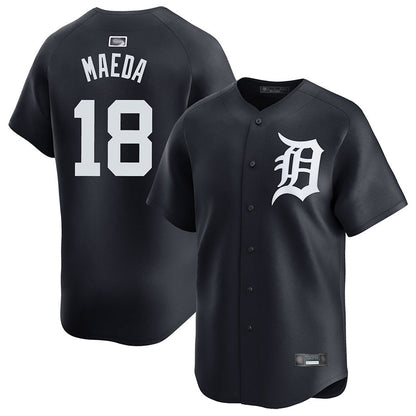 D.Tigers #18 Kenta Maeda Player Navy Home Replica Baseball Jerseys