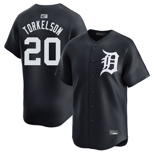 D.Tigers #20 Spencer Torkelson Player Black Replica Baseball Jerseys