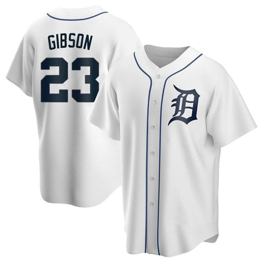D.Tigers #23 Kirk Gibson Player White Replica Game Baseball Jerseys
