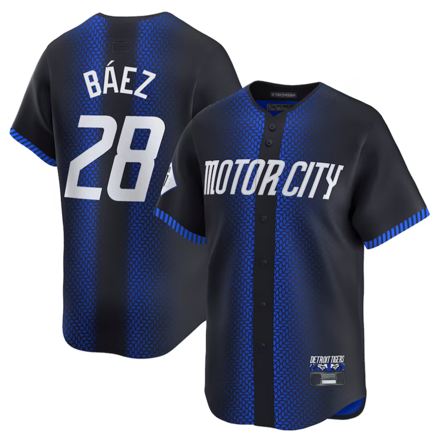 D.Tigers #28 Javier B¡§¡éez Player Navy City Connect Limited Baseball Jerseys