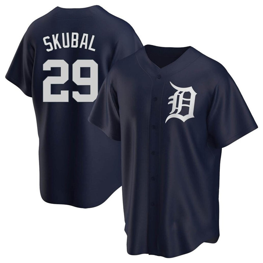 D.Tigers #29 Tarik Skubal Player Navy Replica Home Baseball Jerseys