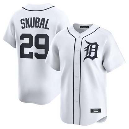 D.Tigers #29 Tarik Skubal Player White Home Limited Baseball Jerseys