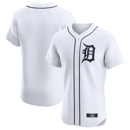D.Tigers Blank Player White Home Elite Baseball Jerseys