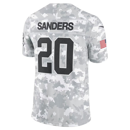 D.Lions #20 Barry Sanders Player Arctic Camo Salute to Service Limited Stitched American Football Jerseys
