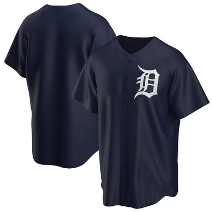 D.Tigers Blank Player Navy Alternate Replica Team Baseball Jerseys