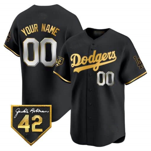 Custom LA.Dodgers Jackie Robinson Patch Vapor Premier Limited Stitched Baseball Jerseys