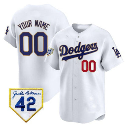 Custom LA.Dodgers Jackie Robinson Patch Vapor Premier Limited Stitched Baseball Jerseys