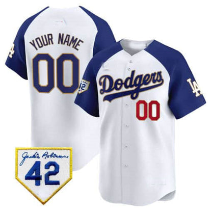 Custom LA.Dodgers Jackie Robinson Patch Vapor Premier Limited Stitched Baseball Jerseys
