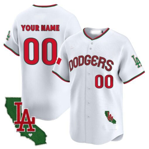 Custom LA.Dodgers Mexico California Patch Vapor Premier Limited V3 Baseball Jerseys