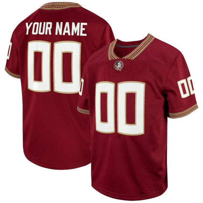 Custom F.State Seminoles Replica Football Game Jersey ¨C Garnet American College Jerseys