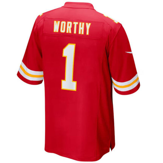 KC.Chiefs #1 Xavier Worthy Player Red Home Game Football Jerseys