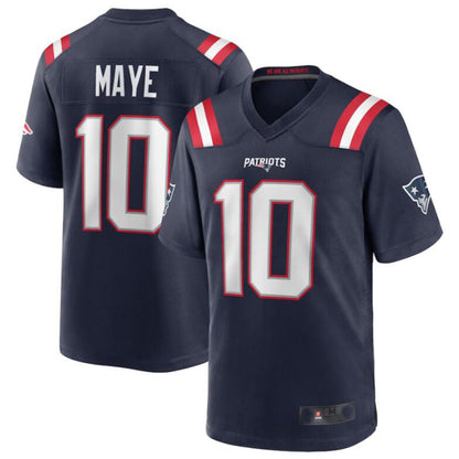#10 Drake Maye Player NE.Patriots Navy Game Football Jerseys