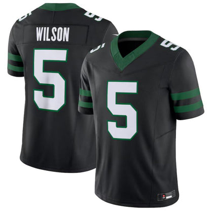 #5 Garrett Wilson Player NY.Jets Black Vapor F.U.S.E. Limited Football Jerseys