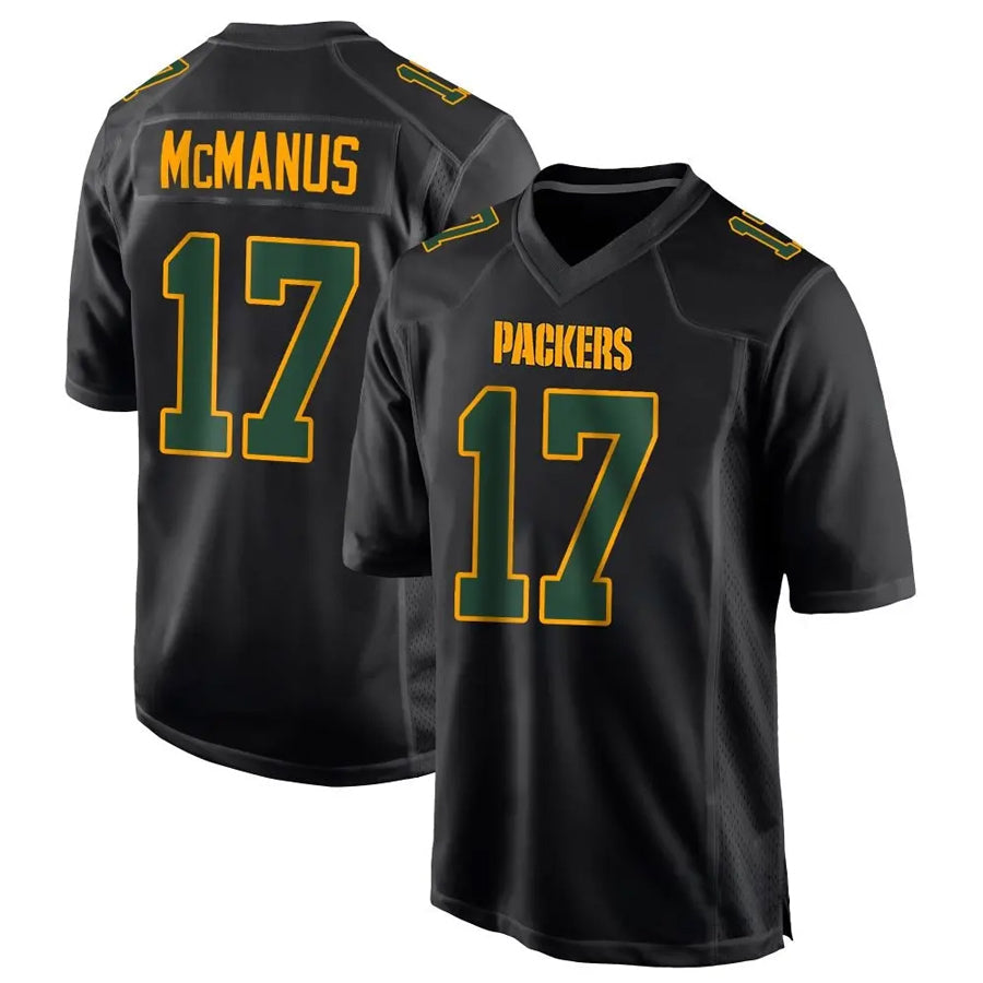 GB.Packers #17 Brandon McManus Player Black Fashion Game Football Jerseys