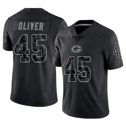 GB.Packers #45 Collin Oliver Player Black REFLECTIVE Limited Football Jerseys