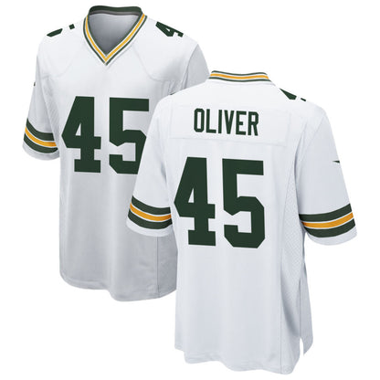 GB.Packers #45 Collin Oliver Player White Home Game Football Jerseys