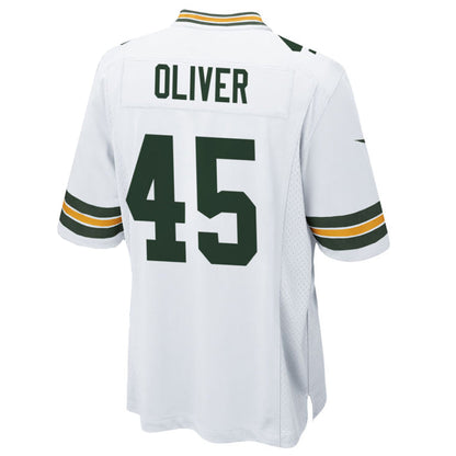 GB.Packers #45 Collin Oliver Player White Home Game Football Jerseys