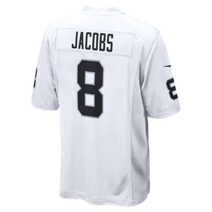 GB.Packers #8 Josh Jacobs Player White Home Game Football Jerseys