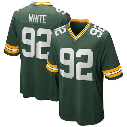 GB.Packers #92 Reggie White Player Green Home Game Football Jerseys