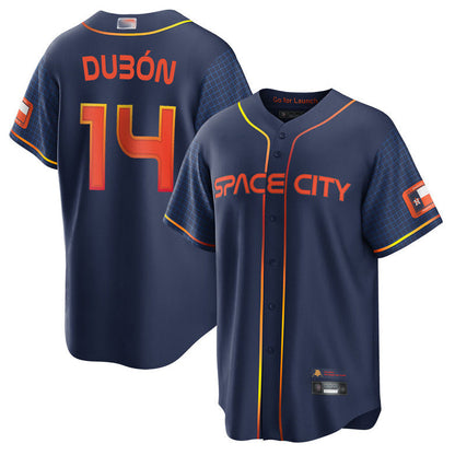 H.Astros #14 Mauricio Dubon Player City Connect Navy Baseball Jerseys