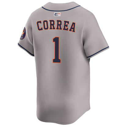 H.Astros #1 Carlos Correa Player Gray Home Limited Game Baseball Jerseys