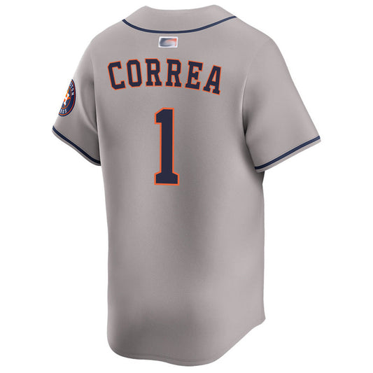 H.Astros #1 Carlos Correa Player Gray Home Limited Game Baseball Jerseys