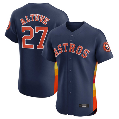 H.Astros #27 Jose Altuve Player Navy Elite Baseball Jerseys