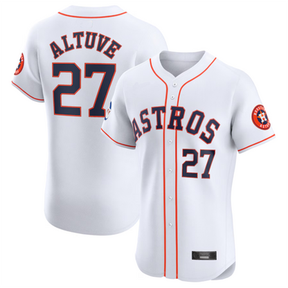 H.Astros #27 Jose Altuve Player White Home Elite Baseball Jerseys