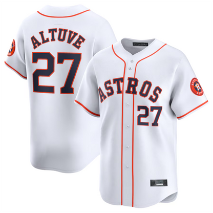 H.Astros #27 Jose Altuve Player White Home Limited Baseball Jerseys