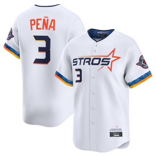 H.Astros #3 Jeremy Pe?a Player White City Connect Limited Baseball Jerseys