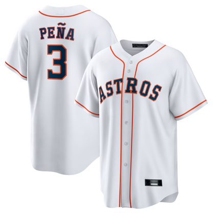 H.Astros #3 Jeremy Pe?a Player White Home Replica Baseball Jerseys